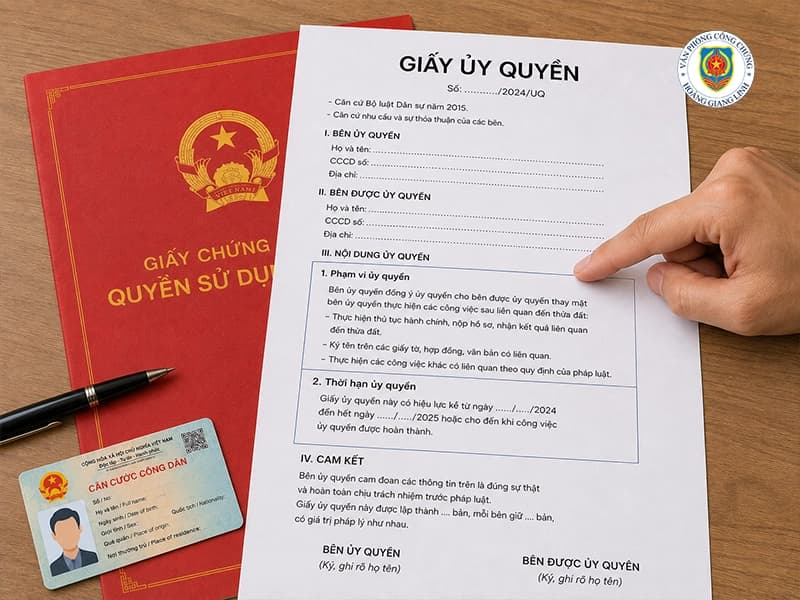 giấy ủy quyền đất đai
